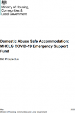 Domestic Abuse Safe Accommodation: MHCLG COVID-19 Emergency Support Fund: Bid Prospectus
